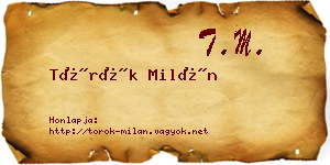 Török Milán névjegykártya
