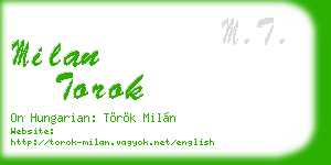 milan torok business card